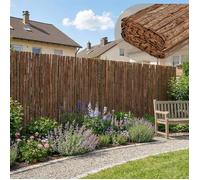 Canisse brise-vue en écorce naturelle 300 x 160 cm - protection vent et clôture décorative pour extérieur | fil galvanisé