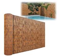Canisse en Roseau Brise Vue -Vent Terrasse Natte De Bambou Barriere Jardin Exterieur Cache Balcon Barriere Bois Séparation Piscine, Aménagement Paysager, Marron