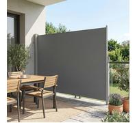 Canisse Latéral Rétractable, Brise-vue, Protection Solaire, Opaque, Brise-vent, pour Balcon, Terrasse, Jardin, Gris