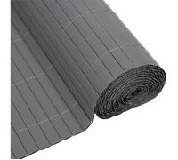 Nature Canisse PVC Double Face Occultant 4/5 Anti-UV 1600 g/m² - 1 x 3 m - Gris Clair - Pour Balcon, Terrasse, Jardin