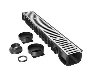 Caniveau 1 m Grille de recouvrement galvanisée Drainage 1,5t Eaux usées Rigole Évacuation Garage