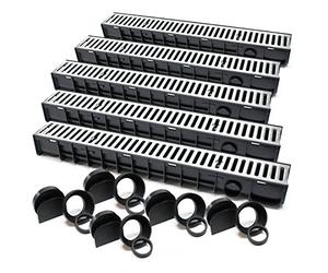Caniveau 5x1m Grille de recouvrement galvanisée 1,5t Drainage Eaux usées Rigole Évacuationn Garage