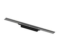 Caniveau de douche à profil drain TECE Chromé Brossé / chrome noir brossé, largeur 55mm, PVD