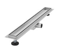 Caniveau de douche en acier inoxydable carrelé 70 cm et siphon Set complet argent plat LuxeBath