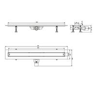 Caniveau de douche extra-plat - idéal rénovation - Venisio slim - Longueur 700 mm WIRQUIN PRO