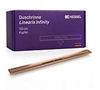 Caniveau de douche KESSEL Linearis Infinity en acier inoxydable V4A 45203.11, caniveau design encastré, extensible individuellement, 1100 mm, cuivre brossé