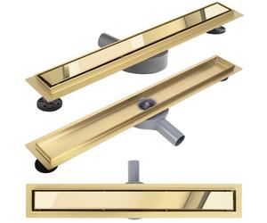 Caniveau de douche linéaire REA Neox Pro 80 - Or, 80 x 11 x 6,5 cm, inox AISI 304