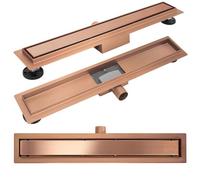 Caniveau De Douche Rea Neox 70 Drain De Douche Cuivre Brosse 70 X 11 X 5 Cm