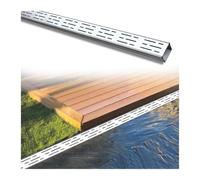 Caniveau de drainage carré en acier inoxydable - 100 x 7 cm - Pour douche | Profondeur de 5 cm avec un volume élevé d'absorption d'eau. Grille d'évacuation et kit de montage inclus. Résistant à la