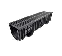 Caniveau de drainage linéaire en forme de U avec grille | Installation facile à faire soi-même, idéal for le drainage extérieur(1000x300x300mm)