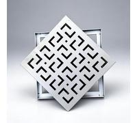 Caniveau Exterieur Grille et Cadre de Drainage pour Extérieur | Grille de Regard Carrée Renforcée, Couvercle Décoratif pour Système de Drainage Extérieur Ou Caniveau