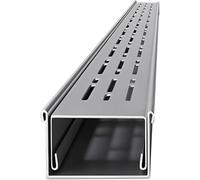 Caniveau Exterieur Kit De Gouttières Et Grilles Drainage Linéaires | En Acier Inoxydable, Tranchée 100 Cm Long, Pour Terrasse Extérieure, Piscine, Jardin,(100x10x5cm/39.4x3.94x1.97in)