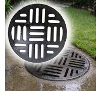 Caniveau Exterieur Ronde Grille De Drainage En Fonte Grille Evacuation | Couvercle de Drain Grille D'égout Robuste Caniveau de Drainage de remplacement(50cm(19.7"))