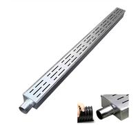 Caniveau Exterieur Tranchée de Drainage pour Gouttière Extérieure Mince avec Embouts/sortie, Kit de Drainage pour Canal de Drainage Étroit de 1,4 /2 /4 Po avec Grille, Auge de Tranchée D'égout de Puit