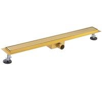 Caniveau extra plat pour douche italienne reversible finition gold/ou à carreler longueur 80 centimètres - Avec siphon anti odeur et filtre pour cheveux NOYON & THIEBAULT