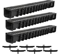 Caniveau Melko Charge C250 Canalisation Grille à barreaux Écoulement de cour - 3 mètres