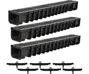 Caniveau Melko Charge C250 Canalisation Grille à barreaux Écoulement de cour - 3 mètres