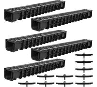 Caniveau Melko Charge C250 Canalisation Grille à barreaux Écoulement de cour - 5 mètres