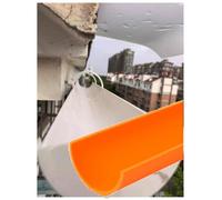 Caniveau PVC demi-rond 100 cm, gouttière en U, paroi intérieure lisse | Drainage rapide, aide à réduire le tartre ; for gouttières, bords et canaux d'eau DIY(Orange,L100cm/OD 40mm)