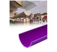 Caniveau PVC renforcé en U, 100 cm, gouttière d’évacuation d’eau de pluie | Tube plastique semi-rond, résistant au vieillissement et à la déformation, anti-calcaire(Purple,L100cm/40X2mm)