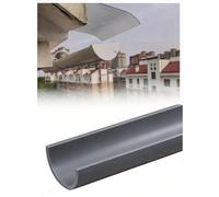 Caniveau PVC renforcé en U, 100 cm, gouttière d’évacuation d’eau de pluie | Tube plastique semi-rond, résistant au vieillissement et à la déformation, anti-calcaire(Grey,L100cm/40X2mm)