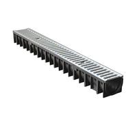 Caniveaux en polypropylène avec grille acier galvanisé - 100x90 mm - 120x90 mm - A15 - Résistant à la corrosion