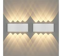 CANMEIJIA Applique Murale Exterieur 8W LED Aluminium 3000K 2 Pack | Faisceau lumineux double sens 8 LED pour decoration murale sublime les facades et couloirs avec un style moderne