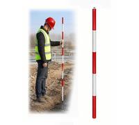 Canne de Jalonnement Aluminium Rouge Blanc pour Mesure et Topographie | Tige de mesure avec raccord fileté rapide, longueur réglable pour chantier et relevés terrain(Rivet,Middle Section)