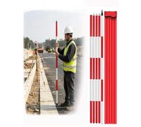 Canne de Jalonnement Aluminium Rouge Blanc pour Mesure et Topographie | Tige de mesure avec raccord fileté rapide, longueur réglable pour chantier et relevés terrain(Thick,5meter)