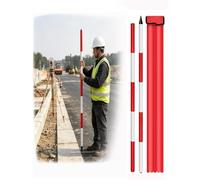 Canne de Jalonnement Aluminium Rouge Blanc pour Mesure et Topographie | Tige de mesure avec raccord fileté rapide, longueur réglable pour chantier et relevés terrain(Thick,2meter)