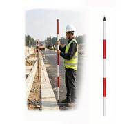Canne de Jalonnement Aluminium Rouge Blanc pour Mesure et Topographie | Tige de mesure avec raccord fileté rapide, longueur réglable pour chantier et relevés terrain(Thick,Tapered Tip)