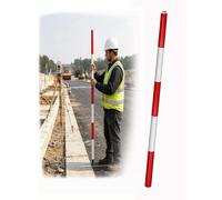 Canne de Jalonnement Aluminium Rouge Blanc pour Mesure et Topographie | Tige de mesure avec raccord fileté rapide, longueur réglable pour chantier et relevés terrain(Thick,Middle Section)