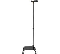 Canne de marche avec demi-marche - Aide aux escaliers 2 en 1 - Hauteur réglable 85-105 cm - Marchepied antidérapant - Charge max. 150 kg - Pédale 23×15×7,5 cm - Noir