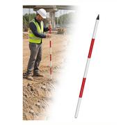 Canne de Mesure Aluminium Segmentée pour Topographie et Construction | Mire de centrage avec repères visibles et assemblage rapide pour travaux routiers et relevés(Tapered Tip)