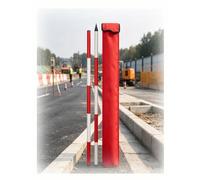 Canne de mesure segmentée en aluminium, tige graduée rouge et blanche | Graduations rouges et blanches ; transport facile ; pour topographie et cons(78.7in)