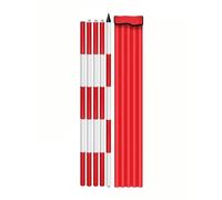 Canne de mesure segmentée en aluminium, tige graduée rouge et blanche | Graduations rouges et blanches ; transport facile ; pour topographie et cons(196.9in)
