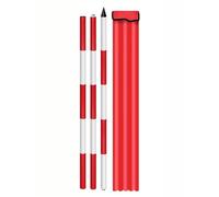 Canne de mesure segmentée en aluminium, tige graduée rouge et blanche | Graduations rouges et blanches ; transport facile ; pour topographie et cons(118.1in)