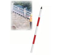 Canne de mesure segmentée en aluminium, tige graduée rouge et blanche | Graduations rouges et blanches ; transport facile ; pour topographie et cons(Tapered Tip)