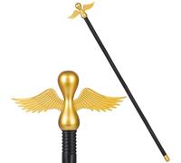 Canne dorée de 117 cm, baguette de sorcier, baguette de sceptre, costume de pharaon d'Halloween, accessoire de canne de Cléopâtre (doré-1)