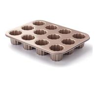 Cannele Moule à pâtisserie en acier au carbone antiadhésif moule à cannelés doré - 12 Cavités Dorés - 12 Cavités Dorés