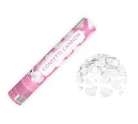Canon à confettis avec cœurs 28 cm x 12 pièces - Hauteur d'effet 5 à 8 m - Canon à confettis pour mariage, baptême, fête - Tireur de pluie à confettis - Bombe à confettis - Blanc