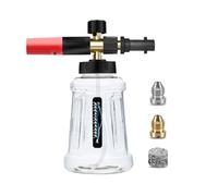 Canon à Mousse Amélioré pour Karcher K Series K2 K3 K4 K5 K6 K7 | Nettoyeur Haute Pression, Canon à mousse de Neige 1L, Buse de Pulvérisation Réglable, Noir et Rouge