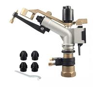 Canon d'arrosage femelle de 1" réglable - Portée de 12-17 m. Arroseur agricole sectoriel longue portée. arrêt + 4 buses Ø5,6,7,10] - Pressions de travail 1,5/4 bar. Arrosage efficace