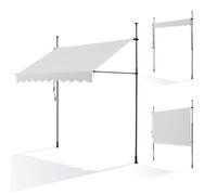 Canopée Store Banne Manuel 250 x 120 cm - Auvent de Terrasse sans Perçage -Réglable avec Manivelle -Beige