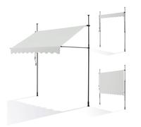 Canopée Store Banne Manuel- Beige - 300 x 120 cm - Auvent de Terrasse sans Perçage - Réglable avec Manivelle