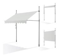 Canopée Store Banne Manuel- Beige - 300 x 120 cm - Auvent de Terrasse sans Perçage - Réglable avec Manivelle