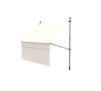 Canopée Store Banne Manuel Rétractable Sans Perçage 2.5 x 1,8 m Beige avec Manivelle, Protection Solaire pour Balcon, Terrasse