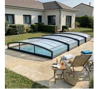 Canopia Abri piscine téléscopique Majorca 8,7 x 4,7 m Gris