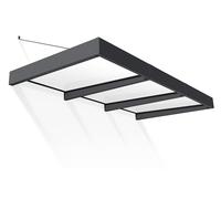 Canopia by Palram - Auvent pour Porte d'entrée Sophia XL 3000-140 x 286 cm - Gris et Blanc Opale - Protection Solaire - Auvent de Porte d'entrée avec gouttière