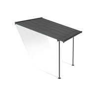 Palram Pergola adossée Capri – Aluminium et polycarbonate 3x3 (9,1 m²), Garantie 7 ans – Gris
